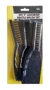 T/ZONE 3PC 9 ASSORTED BRISTLE BRUSH SET"