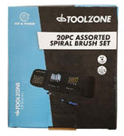 TOOLZONE 20PC DETAIL SPIRAL BRUSH SET