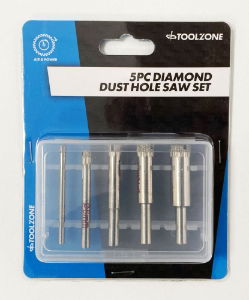 TOOLZONE 5PC DIAMOND DUST HOLESAW SET
