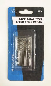 T/Z 10PC 2MM HIGH SPEED STEEL DRILLS