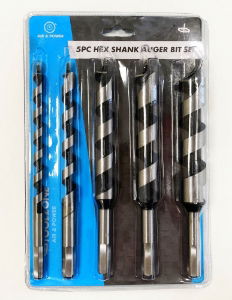 TOOLZONE 5PC HEX SHANK AUGER BITS