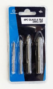 TZ 4PC GLASS & TILE DRILL SET 4,6,8,10MM