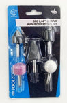 T/ZONE 5PC 1/4 SHANK MOUNTED STONE SET"