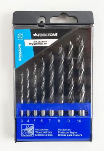 TOOLZONE 8PC QUALITY WOOD DRILL BIT SET