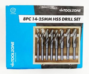 T/ZONE 8PC 14-25MM HSS DRILL SET