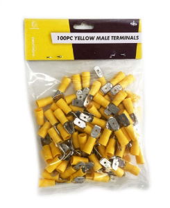 TOOLZONE 100PC YELLOW MALE TERMINALS