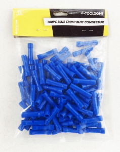 TZ 100PC INS. BLUE CRIMP BUTT CONNECTORS