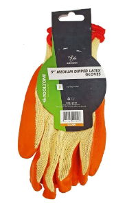 T/ZONE MEDIUM DIPPED LATEX GLOVES 9