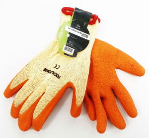 T/ZONE LARGE DIPPED LATEX GLOVES 10