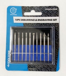 TOOLZONE 10PC DEBURRING & ENGRAVING SET
