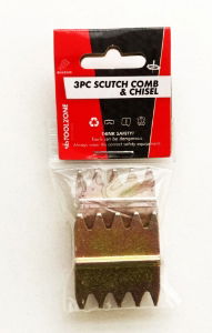 TOOLZONE 3PC SCUTCH COMBS & CHISEL
