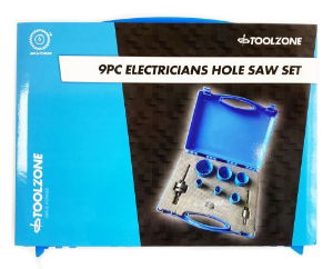 TOOLZONE 9PC ELECTRICIANS HOLE SAW SET