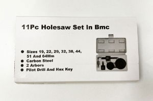 11PC HOLE SAW SET - PLAIN PACKAGING