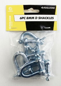 TOOLZONE 6PC 8MM D SHACKLES