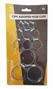 T/ZONE 12PC ASSORTED HOSE CLIPS CARDED