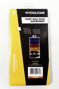 T/ZONE 220PC WALLPLUGS IN  BOX