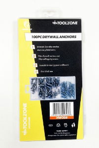 TOOLZONE 100PC DRYWALL ANCHORS