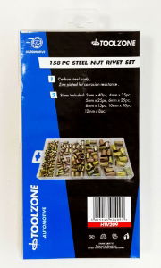 TOOLZONE 158PC STEEL RIVET NUT SET