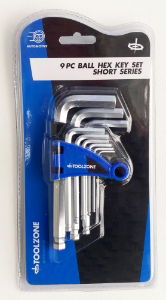 TZ 9PC SHORT BALL HEX KEYS 1.5-10MM