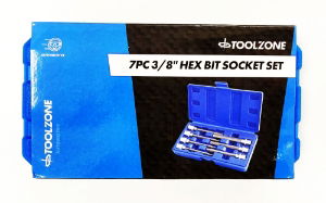 TOOLZONE 7PC 3/8 LONG HEX BIT"