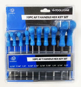 TZ 10PC AF T HANDLE HEX KEYS IN RACK CRV