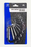 TOOLZONE 10PC METRIC HEX KEYS ON RING