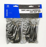TOOLZONE 20PC MM AND AF HEX KEYS