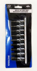 TOOLZONE 9PC 3/8 AF HEX KEYS ON RAIL