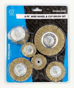 TZ 6PC ROTARY WIRE WHEEL & CUP BRUSH SET