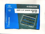 TOOLZONE 35PC 1/4 SHANK ROUTER BIT SET"