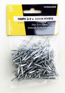 TOOLZONE 100PC 3.2MM X10MM RIVETS