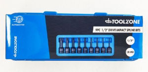 T/Z 9PC 1/2" IMPACT SPLINE BITS M4-M16