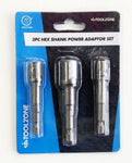 TZ 3PC HEX SHANK POWER ADAPTOR SET (CH)