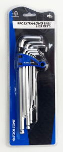 ToolZone 9PC EXTRA-LONG BALL HEX KEYS 1.5-10MM Chrome vanadium