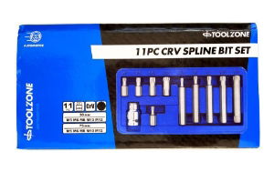 T/ZONE 11PC CRV SPLINE BIT SET M2-M12