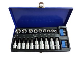 TZ 27PC 3/8 & 1/2 STAR BITS & E SOCKETS"
