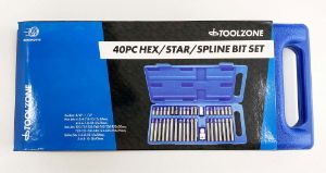 TOOLZONE 40PC HEX/ STAR/ SPLINE BITS