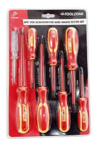 TOOLZONE 8PC VDE SCREWDRIVERS & TESTER