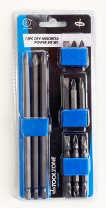 T/ZONE 12PC ASSORTED POWER BIT  SET