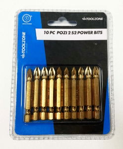 T/ZONE 10PC POZI 2 S2 50MM POWER BITS