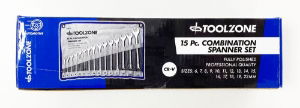 T/ZONE 15PC MM SATIN CRV COMBI SPANNERS