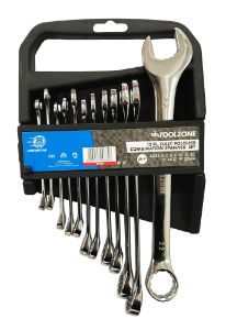 T/ZONE 12PC MM COMBI POLISHED SPANNERS