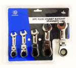 TZ 5PC FLEXI STUBBY RATCHET SPANNERS CRV