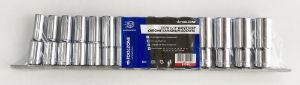 T/Z 15PC 1/2 DEEP CRV SOCKETS ON RAIL"