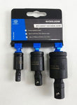 T/Z 3PC 1/4, 3/8, 1/2 DR IMPACT U.J.SET"