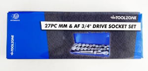 TZ 27PC MM & AF 3/4" DR. SOCKET SET 12PT