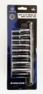 T/ZONE 8PC 3/8 DEEP AF SOCKETS CRV"