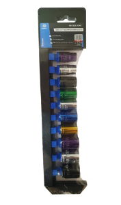 TZ COLOUR 10PC 3/8 MM STD.CRV SOCKETS"