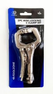 TOOLZONE 2PC MINI LOCKING C CLAMP SET