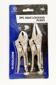 TOOLZONE 2PC MINI LOCKING PLIERS